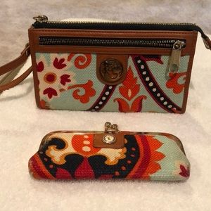 Spartina waving girl wallet & eyeglass case